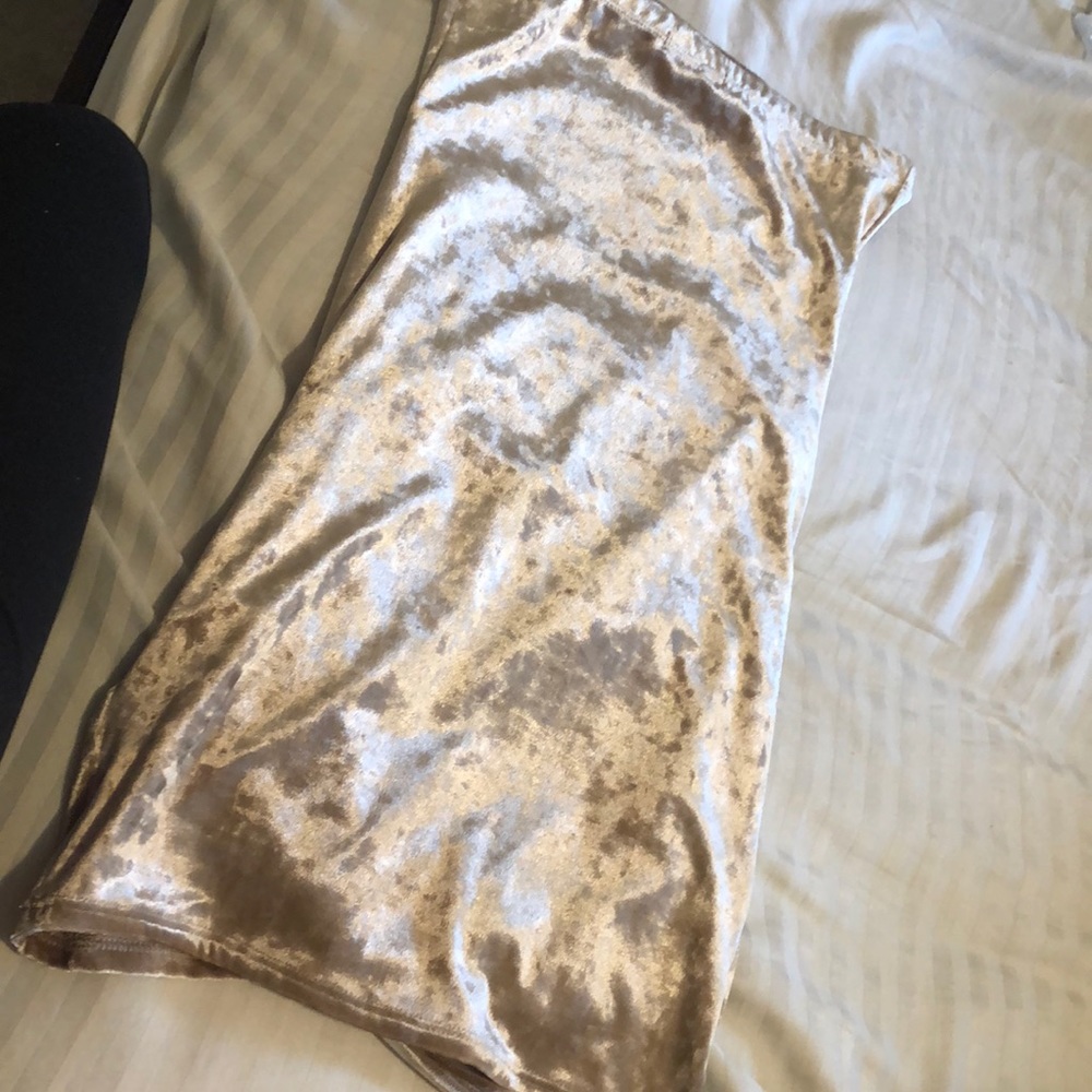 Fashion Nova , Champagne Bandeau Dress - Picture 3 of 3